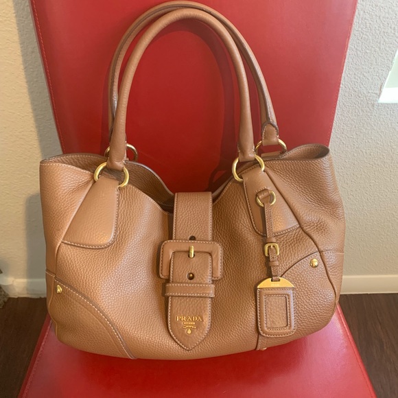 Prada Handbags - Prada Shoulder Handbag Pebbled Leather